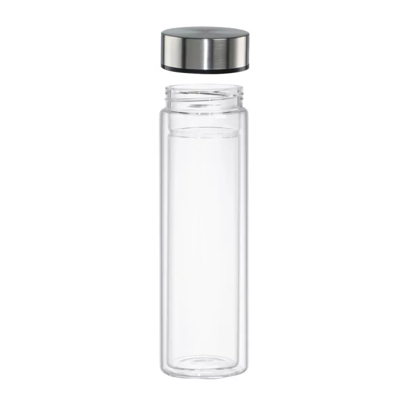 Geriamasis butelis Xavax 00181598 — 450 ml borosilikatinis stiklas su silikoniniu apvalkalu, mėlynas permatomas