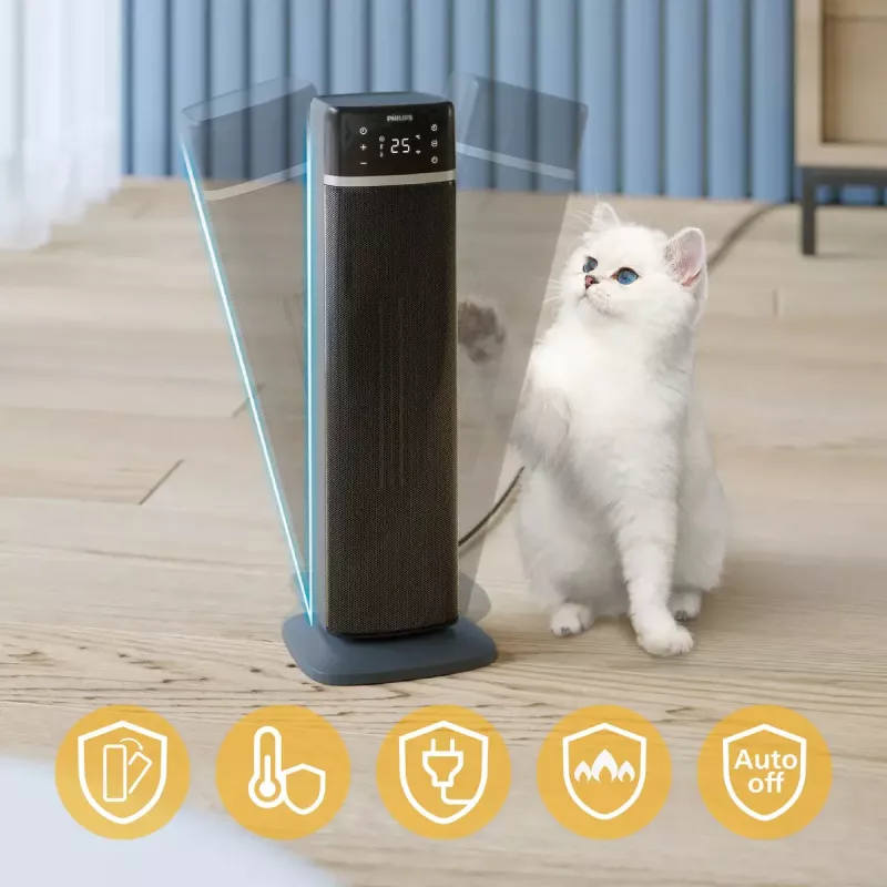 Elektrinis ventiliatorinis šildytuvas Philips 5000 serijos Smart Tower keraminis šildytuvas