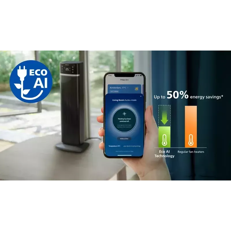 Elektrinis ventiliatorinis šildytuvas Philips 5000 serijos Smart Tower keraminis šildytuvas