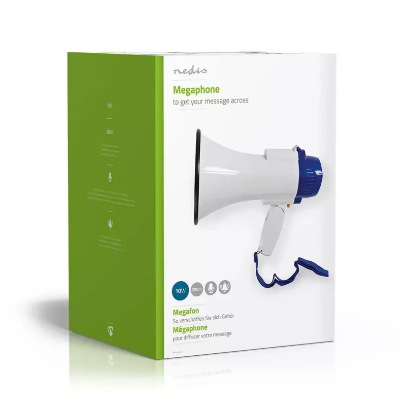 Megafonas Nedis MEPH150WT baltas mėlynas 15W 150m diapazonas