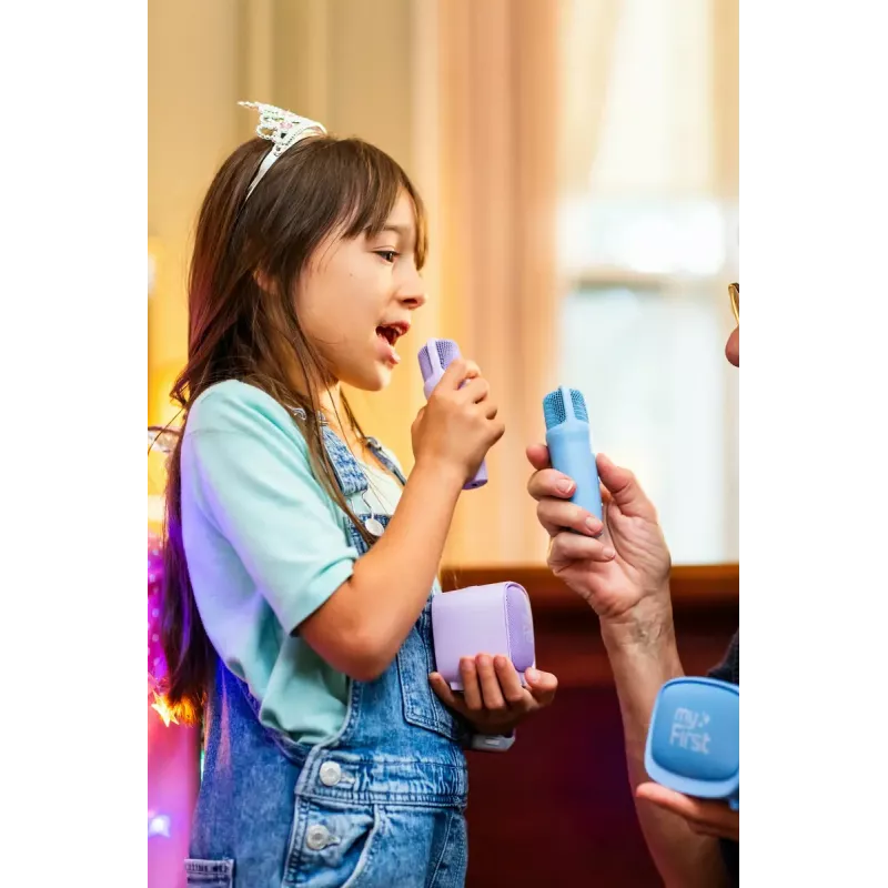 Vaikiška nešiojama kolonėlė MYFIRST myFirst Voice 2 – violetinė, kompaktiška įkraunama garso sistema vaikams