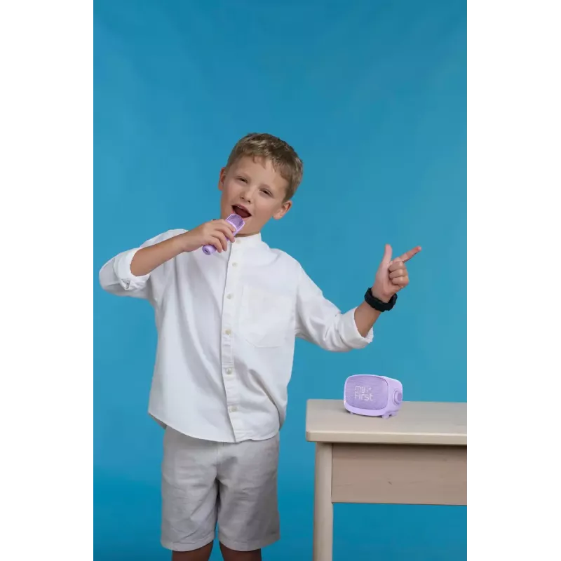 Vaikiška nešiojama kolonėlė MYFIRST myFirst Voice 2 – violetinė, kompaktiška įkraunama garso sistema vaikams
