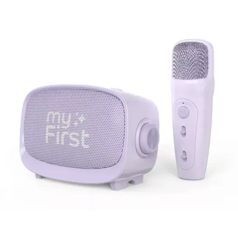 Vaikiška nešiojama kolonėlė MYFIRST myFirst Voice 2 – violetinė, kompaktiška įkraunama garso sistema vaikams