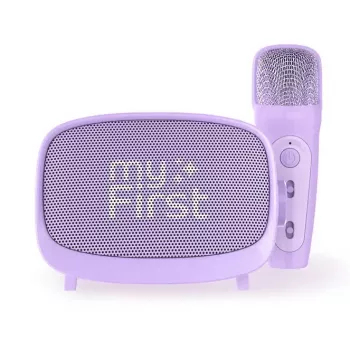 Vaikiška nešiojama kolonėlė MYFIRST myFirst Voice 2 – violetinė, kompaktiška įkraunama garso sistema vaikams