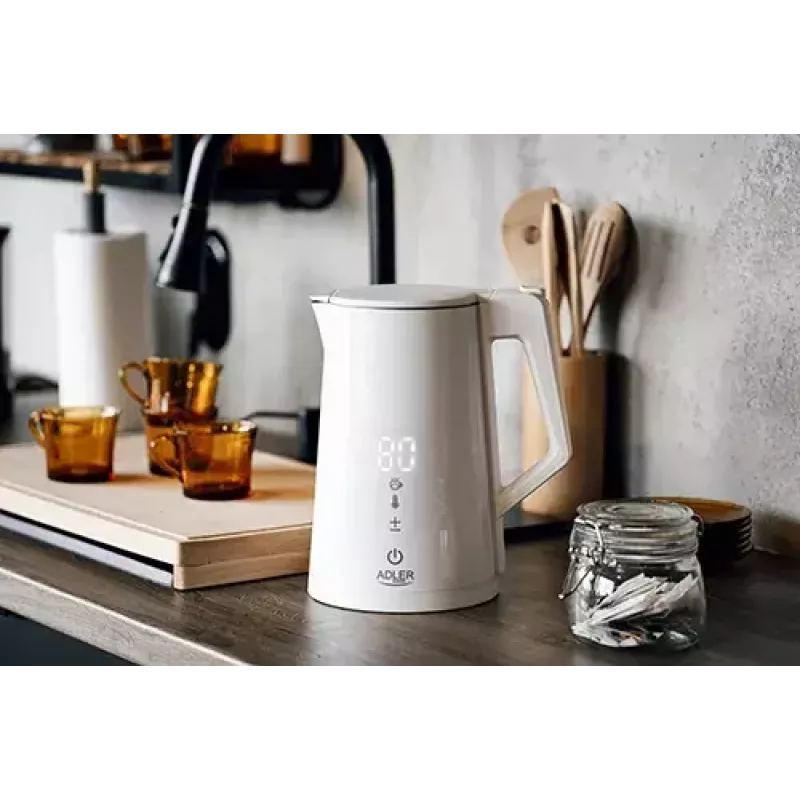 Elektrinis virdulys Adler 1,7 L 1850 W Baltas