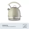 Ariete 2877 Virdulys Vintage, 1,7L, belaidis, smėlio spalvos, 1.7 L, 2000 W, smėlio spalvos, vandens lygio indikatorius, belaidis, filtravimas