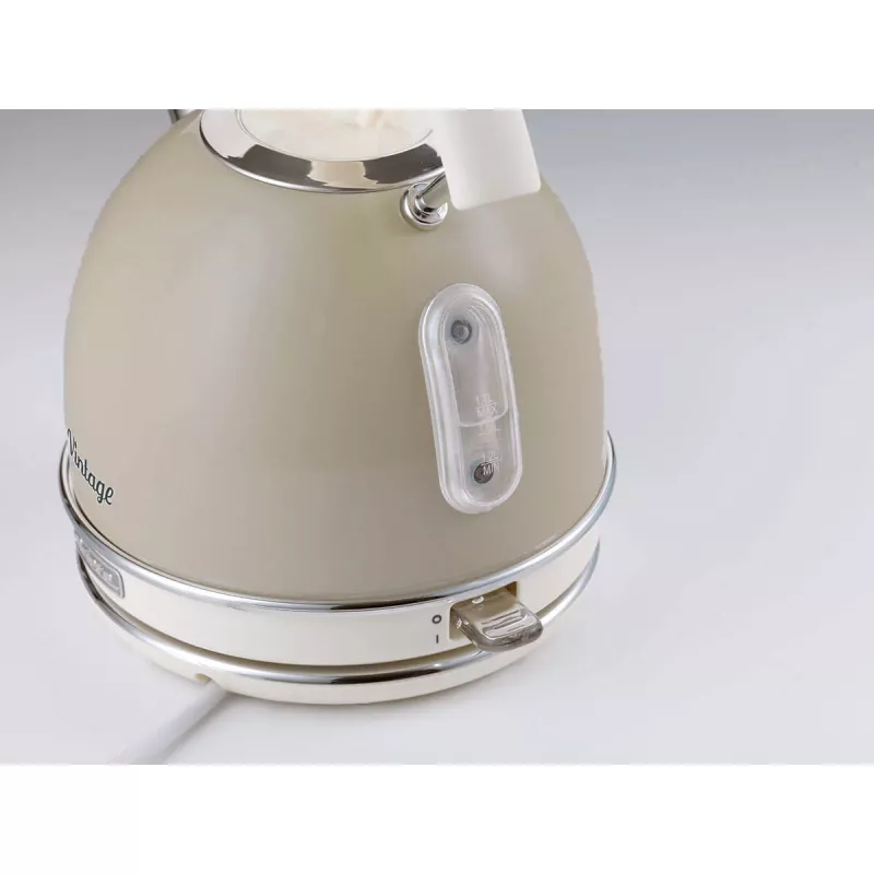 Ariete 2877 Virdulys Vintage, 1,7L, belaidis, smėlio spalvos, 1.7 L, 2000 W, smėlio spalvos, vandens lygio indikatorius, belaidis, filtravimas