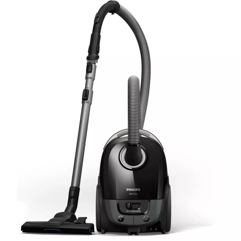 Cilindrinis dulkių siurblys Philips 3000 serija XD3112/09 — 900 W, 3 L dulkių maišelis, HEPA filtras, 9 m veikimo spindulys, TriActive antgalis