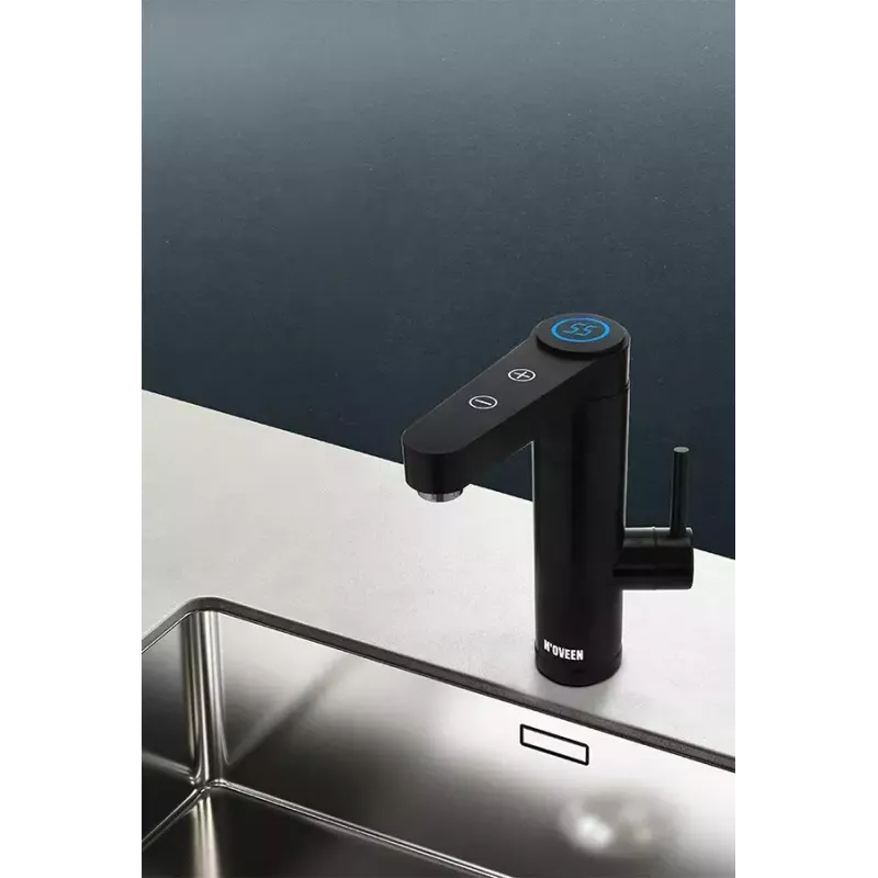 Momentinis vandens šildytuvas NOVEEN IWH965 INOX Juoda 5.5 kW 220V, nerūdijantis plienas, jutiklinis valdymas, 2.5 l/min