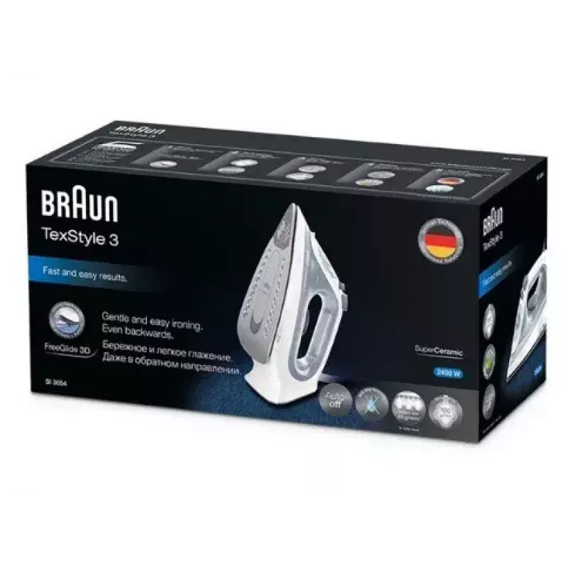 Braun TexStyle 3 SI3054GY garų lygintuvas Keraminis padas 2400 W Pilka