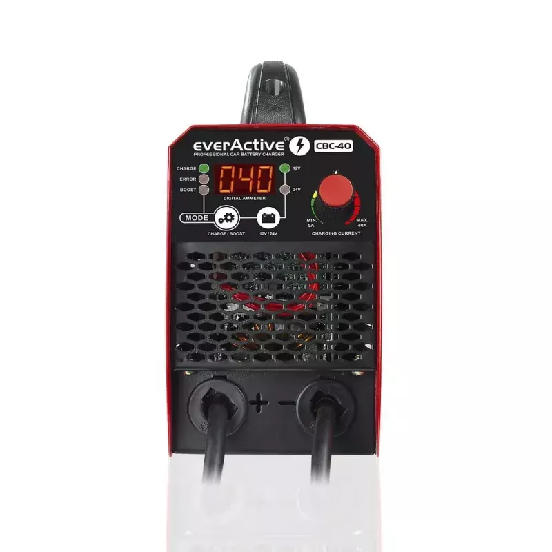 Automobilinis įkroviklis everActive CBC40 12V/24V, transporto priemonės akumuliatoriaus įkroviklis, suderinamas su 12V ir 24V sistemomis