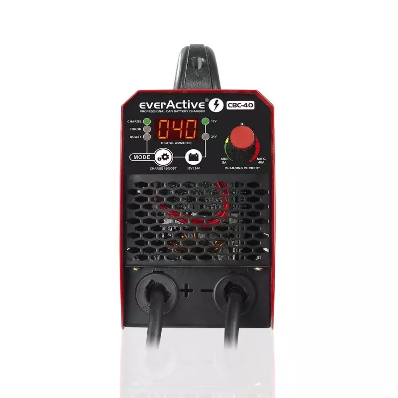 Automobilinis įkroviklis everActive CBC40 12V/24V, transporto priemonės akumuliatoriaus įkroviklis, suderinamas su 12V ir 24V sistemomis