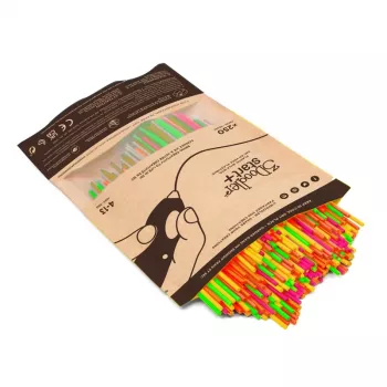 3DOODER 3D spausdinimo siūlų rinkinys Start+ 250 vnt., 2,5 mm skersmuo, kompostuojamos fluorescencinės spalvos (neoninė raudona, oranžinė, žalia, geltona, rožinė)