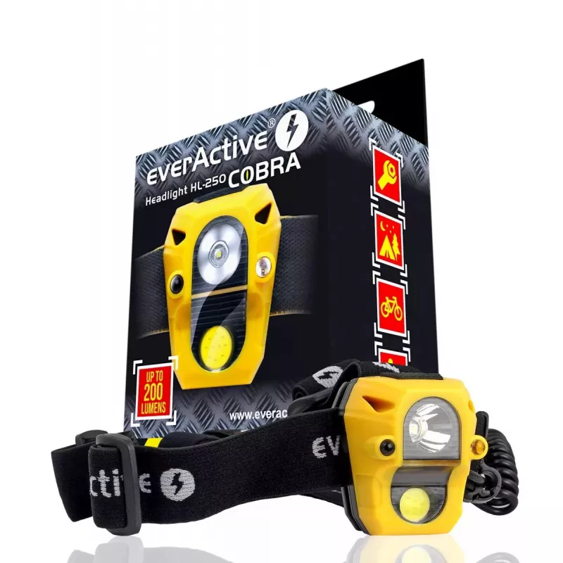 Headband flashlight Everactive HL250 LED 3W Geltona