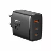 Greitasis įkroviklis Baseus Cube Pro 65W — 3 prievadai (2×USB-C, 1×USB-A), 110–240V, kintamoji srovė, vidaus, universalus suderinamumas, juodas, 0,154 kg