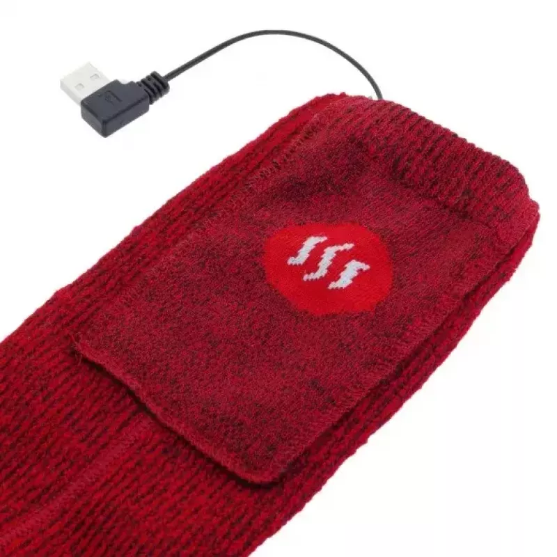 Sportinės kojinės Glovii GQ3L L, unisex šildomos medvilninės kojinės su integruotu kaitinimo elementu, temperatūros valdymu, raudonos