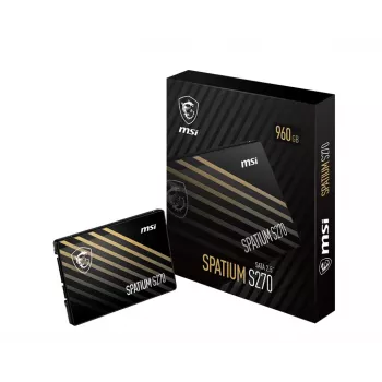 2,5 colio SATA III SSD MSI SPATIUM S270 960 GB — 500 MB/s skaitymo, 450 MB/s rašymo, 3D NAND
