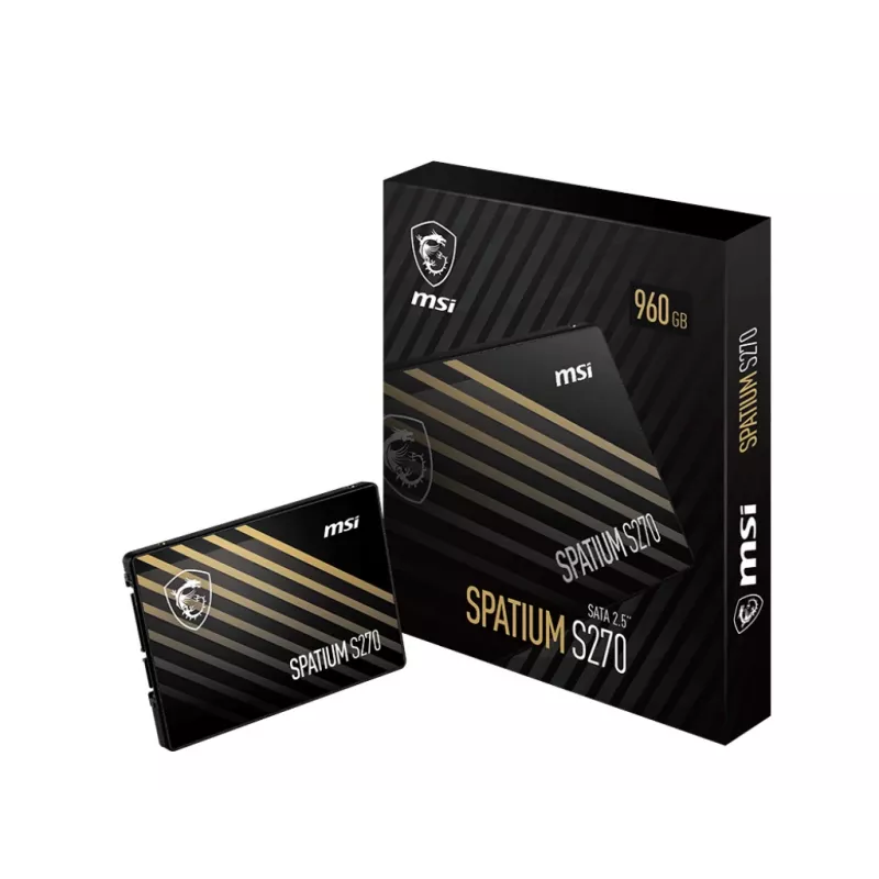 2,5 colio SATA III SSD MSI SPATIUM S270 960 GB — 500 MB/s skaitymo, 450 MB/s rašymo, 3D NAND