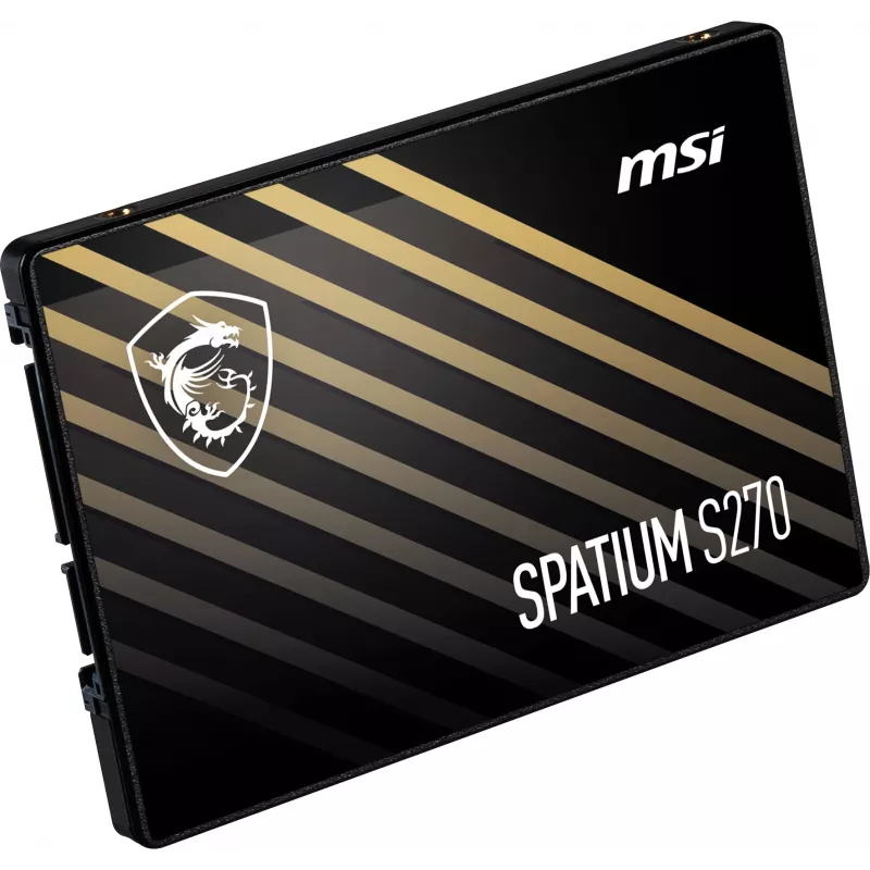 2,5 col. SATA III SSD MSI SPATIUM S270 480 GB — 3D NAND, 450 MB/s rašymo, 2 mln. val. MTBF
