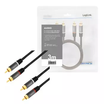 Garso laidas LogiLink CA1206 3 m 2xRCA juodas