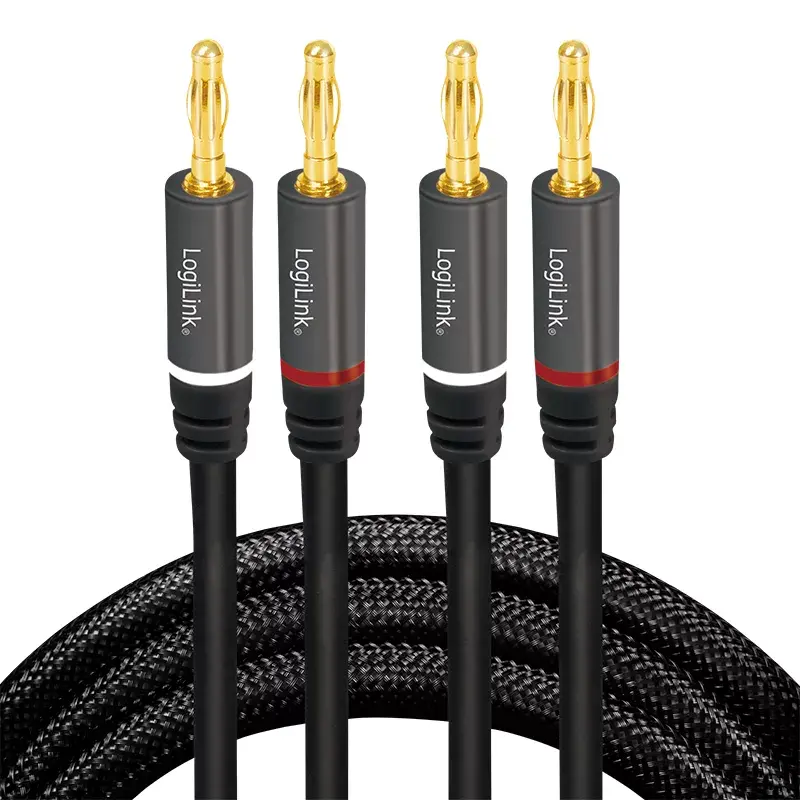 Garso laidas LogiLink CA1211 5m 2x banana juodas
