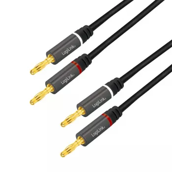 Garso laidas LogiLink CA1211 5m 2x banana juodas