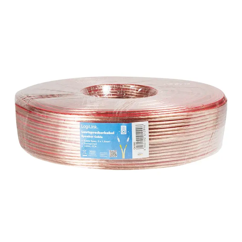 Audio kabelis LogiLink CA1082 100 m permatomas