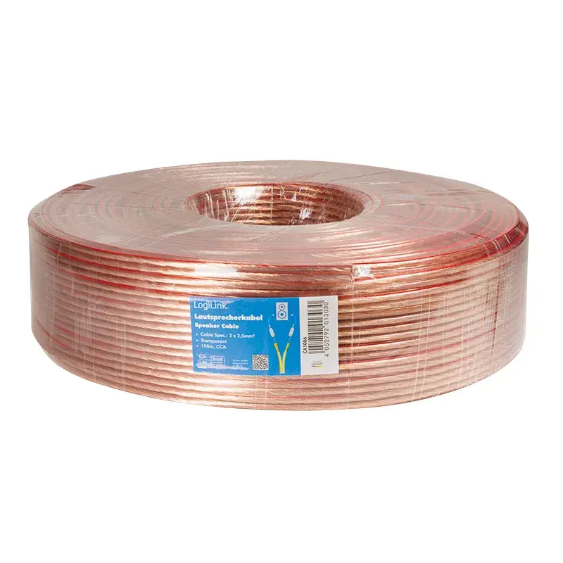Audio kabelis LogiLink CA1086 100m permatomas