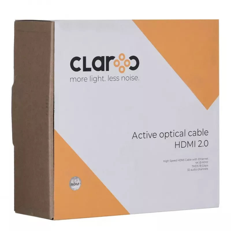 HDMI šviesolaidinis kabelis claroc FEN-HDMI-20-40M, aktyvusis optinis kabelis (AOC) HDMI 2.0, 4K, 40 m