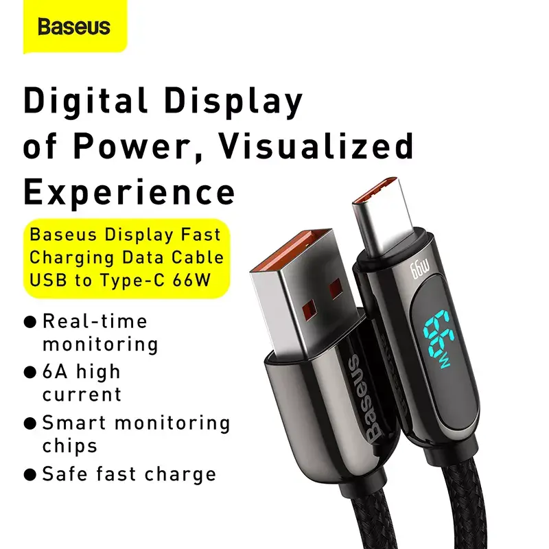 USB laidas Baseus CASX020001 1m USB A USB C Juodas