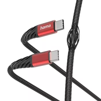 Hama Extreme USB laidas USB 2.0 1,5 m USB C Juoda, Raudona