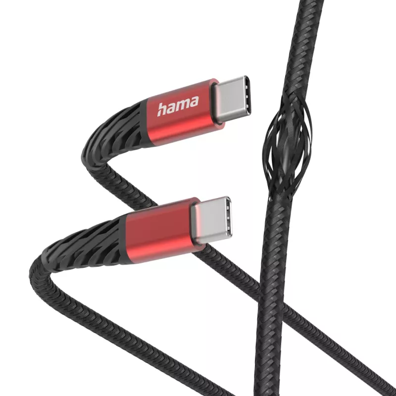 Hama Extreme USB laidas USB 2.0 1,5 m USB C Juoda, Raudona