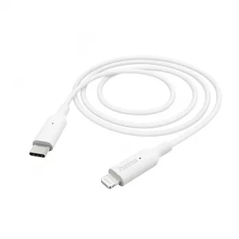 Hama įkrovimo laidas, USB-C - Lightning, 1 m, baltas