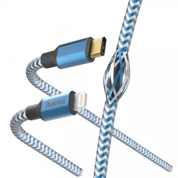 Hama atspindintis laidas 1,5 m mėlynas Lightning į USB C 3 A