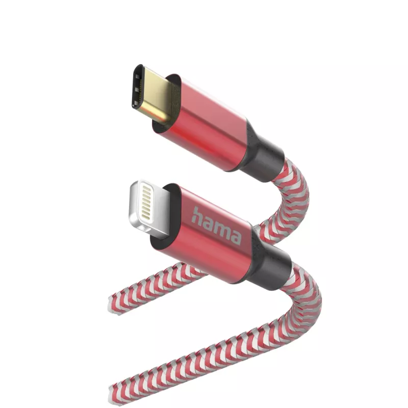 Hama atspindintis laidas 1,5 m raudonas Lightning į USB C 3 A