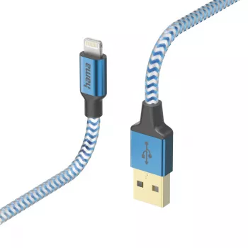 Kabelis Hama atspindintis 1,5 m mėlynas Lightning į USB A 2,4 A
