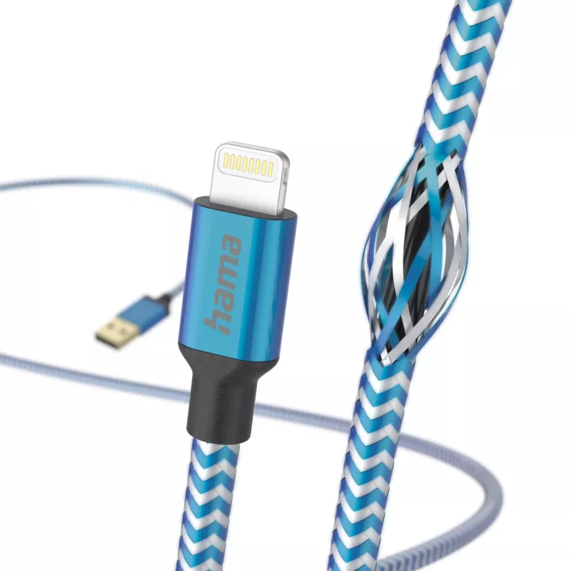Kabelis Hama atspindintis 1,5 m mėlynas Lightning į USB A 2,4 A