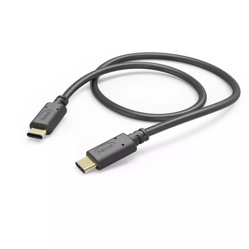 Hama įkrovimo laidas, USB-C - USB-C, 1 m, juodas