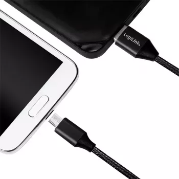 USB laidas LogiLink CU0143 USB 2.0 0,3 m USB A Mikro USB B Juodas