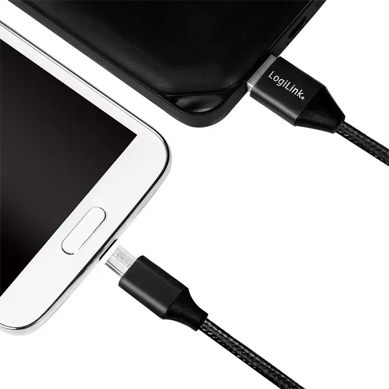 USB laidas LogiLink CU0143 USB 2.0 0,3 m USB A Mikro USB B Juodas