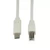 USB kabelis LogiLink CU0160 USB 2.0 1m USB C USB B balta