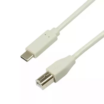 USB kabelis LogiLink CU0160 USB 2.0 1m USB C USB B balta