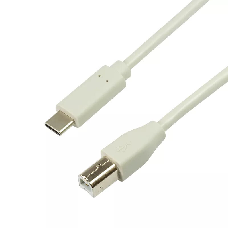 USB kabelis LogiLink CU0160 USB 2.0 1m USB C USB B balta