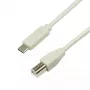 USB kabelis LogiLink CU0160 USB 2.0 1m USB C USB B balta