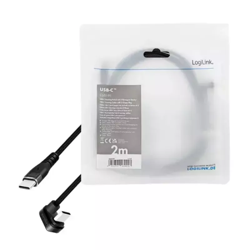 LogiLink CU0191 USB kabelis USB 2.0 2 m USB C juodas