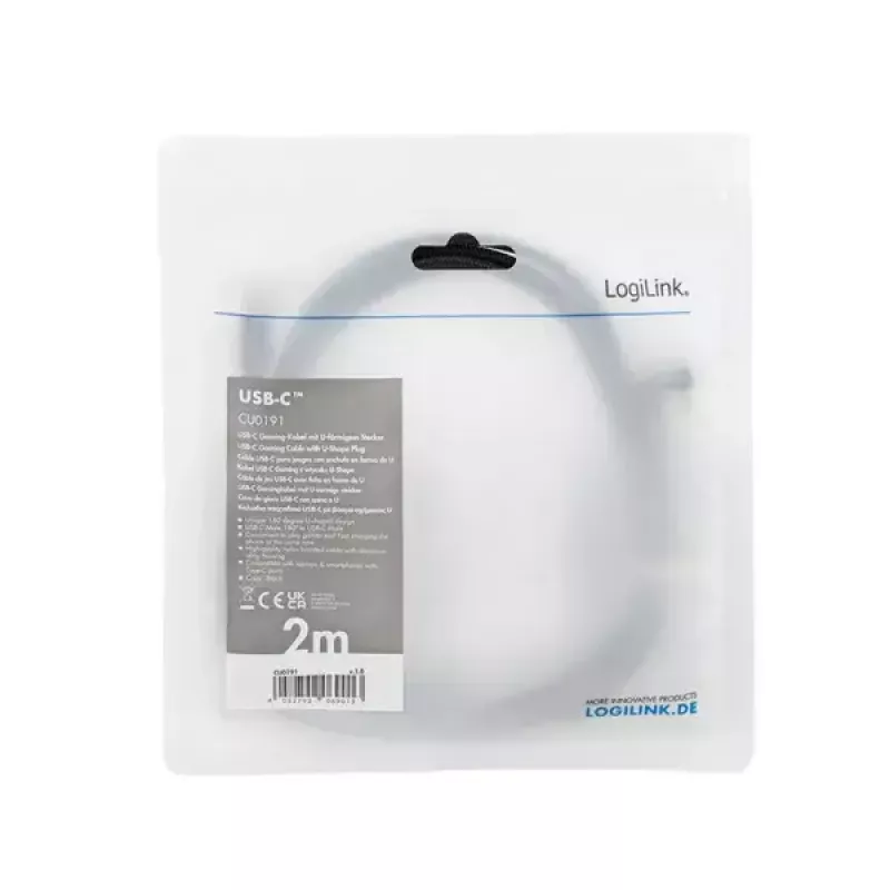 LogiLink CU0191 USB kabelis USB 2.0 2 m USB C juodas