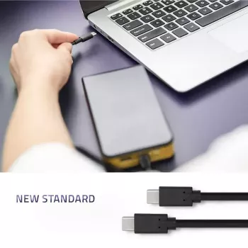 USB kabelis Qoltec 52352 2.5m USB 3.2 Gen 1 USB C juodas
