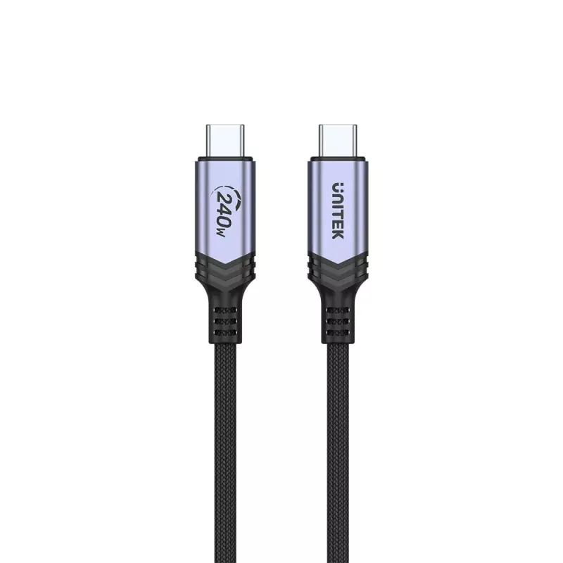 USB-C į USB-C laidas Unitek C14110GY-2M USB 3.2 Gen 1, 2 m, 5 A, 240 W, juodas