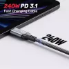 USB-C į USB-C laidas Unitek C14110GY-2M USB 3.2 Gen 1, 2 m, 5 A, 240 W, juodas