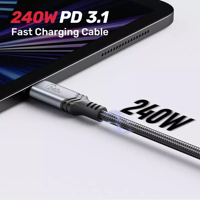 USB-C į USB-C laidas Unitek C14110GY-2M USB 3.2 Gen 1, 2 m, 5 A, 240 W, juodas